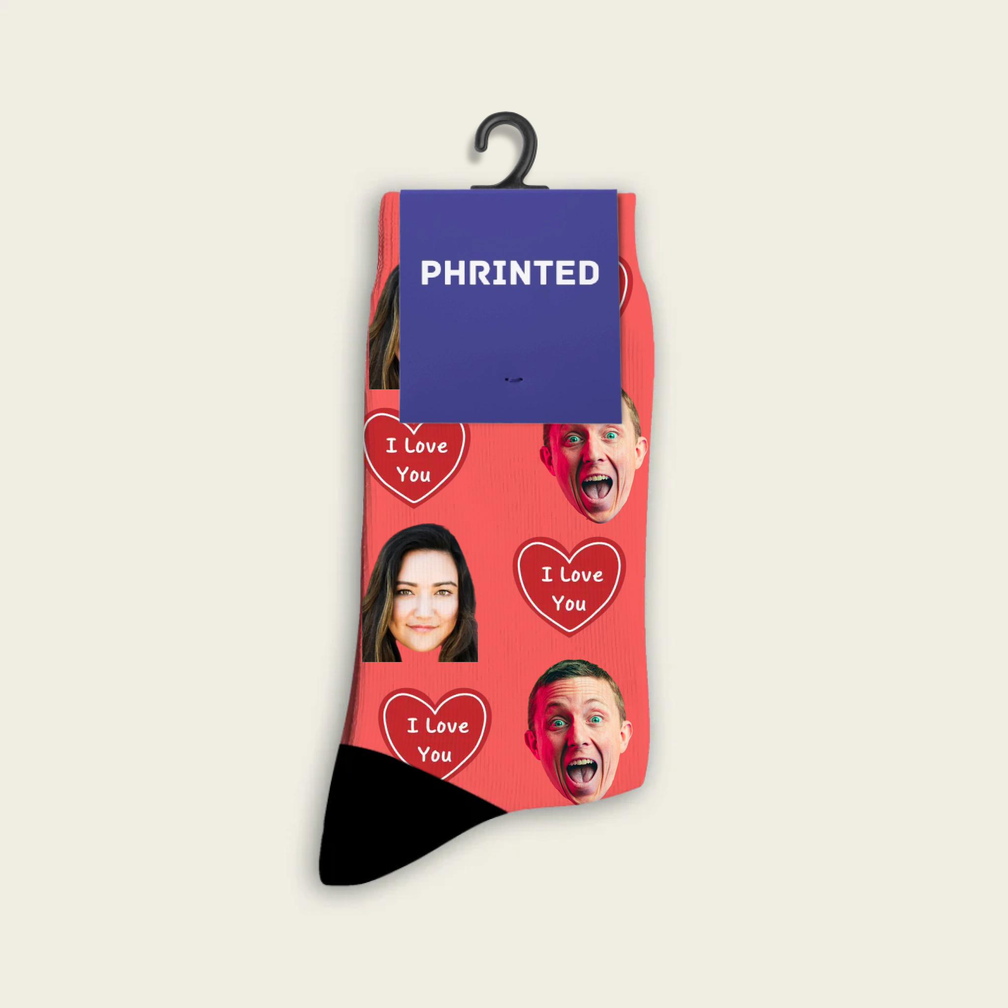 Personalized I Love You Socks With Photo