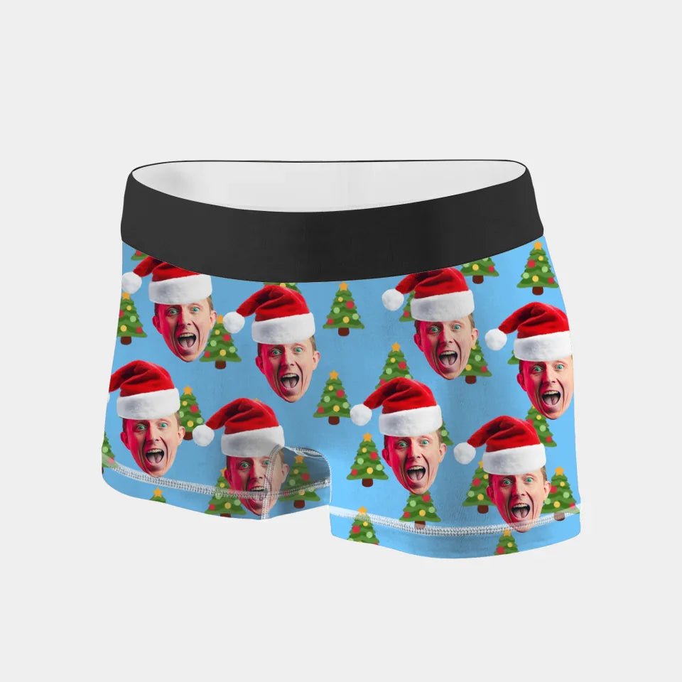 Personalized Christmas Hat Boxer with Photo Upload